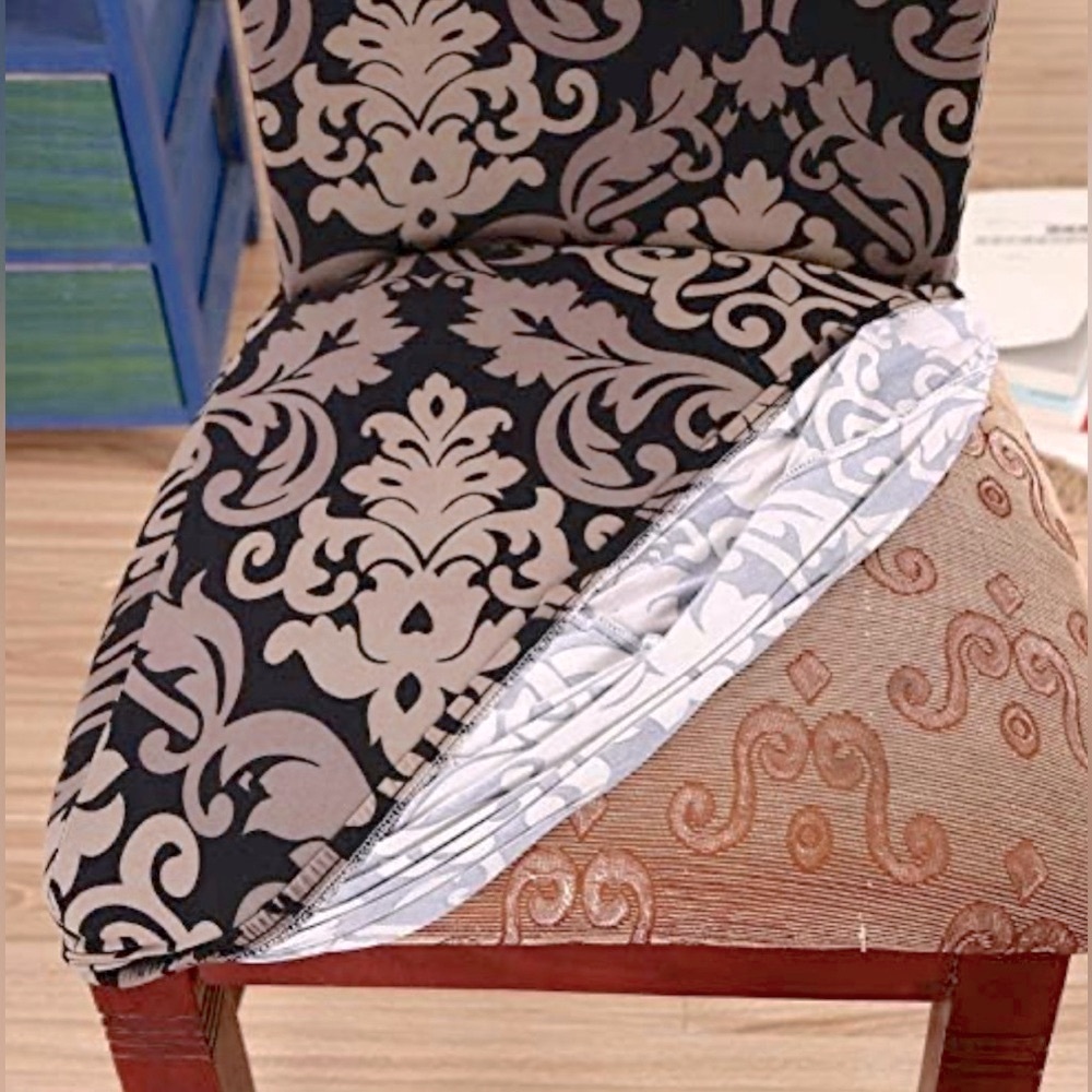 Elegant Damask Chair Slipcover